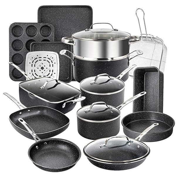 20-Piece Aluminum Ultra Durable Non Stick Diamond Infused Cookware and Bakeware Set