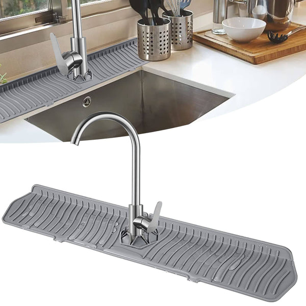 24 Inch XXL Kitchen Sink Splash Guard, Silicone Sink Protectors for Kitchen Sink, Gigabaskets Drip Catcher Tray & Draining Pad, Keep Kitchen